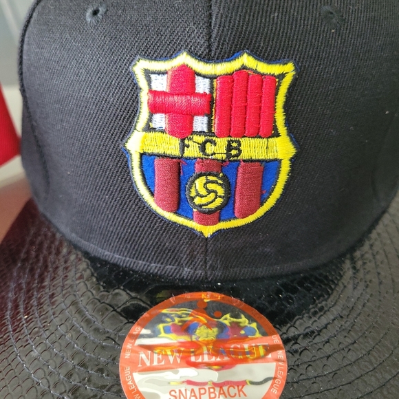 NWT F.C. BARCELONA Snapback Snakeskin Adjustable Baseball Cap Hat NEW LEAGUE - Picture 2 of 3